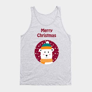 Polar bear wishes merry Christmas Tank Top